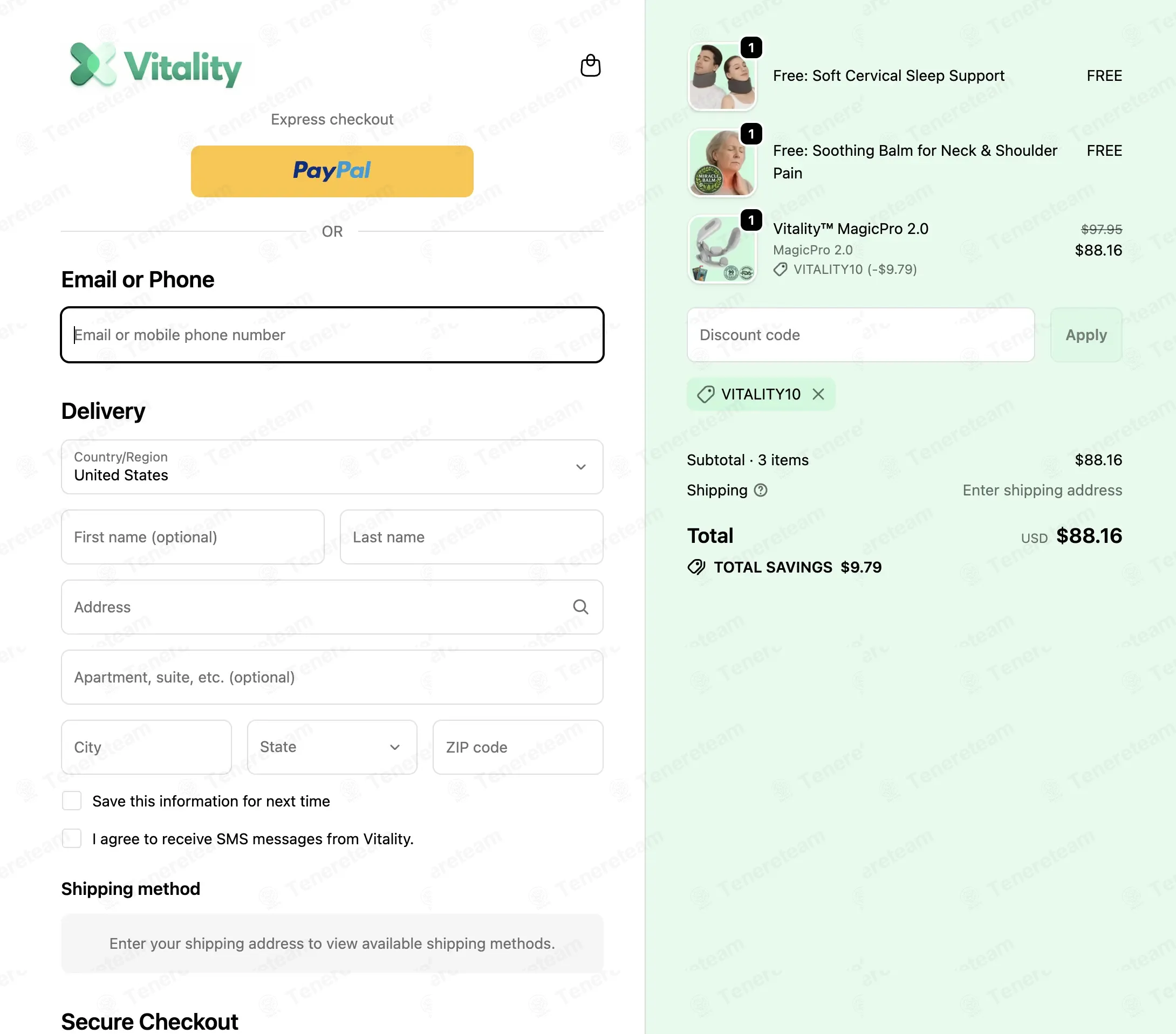 My Vitality Store coupon code: 10% off with VITALITY10. Tested and valid as 4 weeks ago.