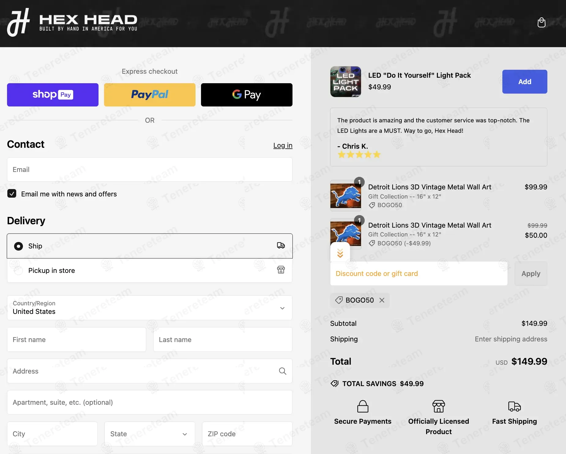 Hex Head Art coupon code: 50% off with BOGO50. Tested and valid as 1 year ago.