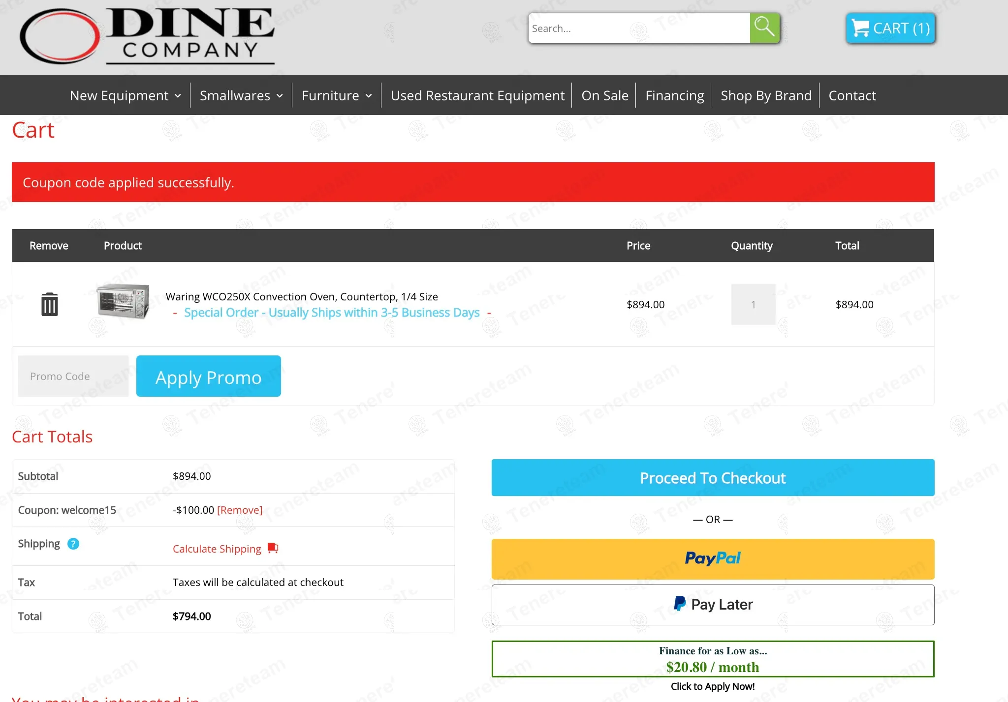 Dine Company coupon code: $100 off with WELCOME15. Tested and valid as 10 months ago.
