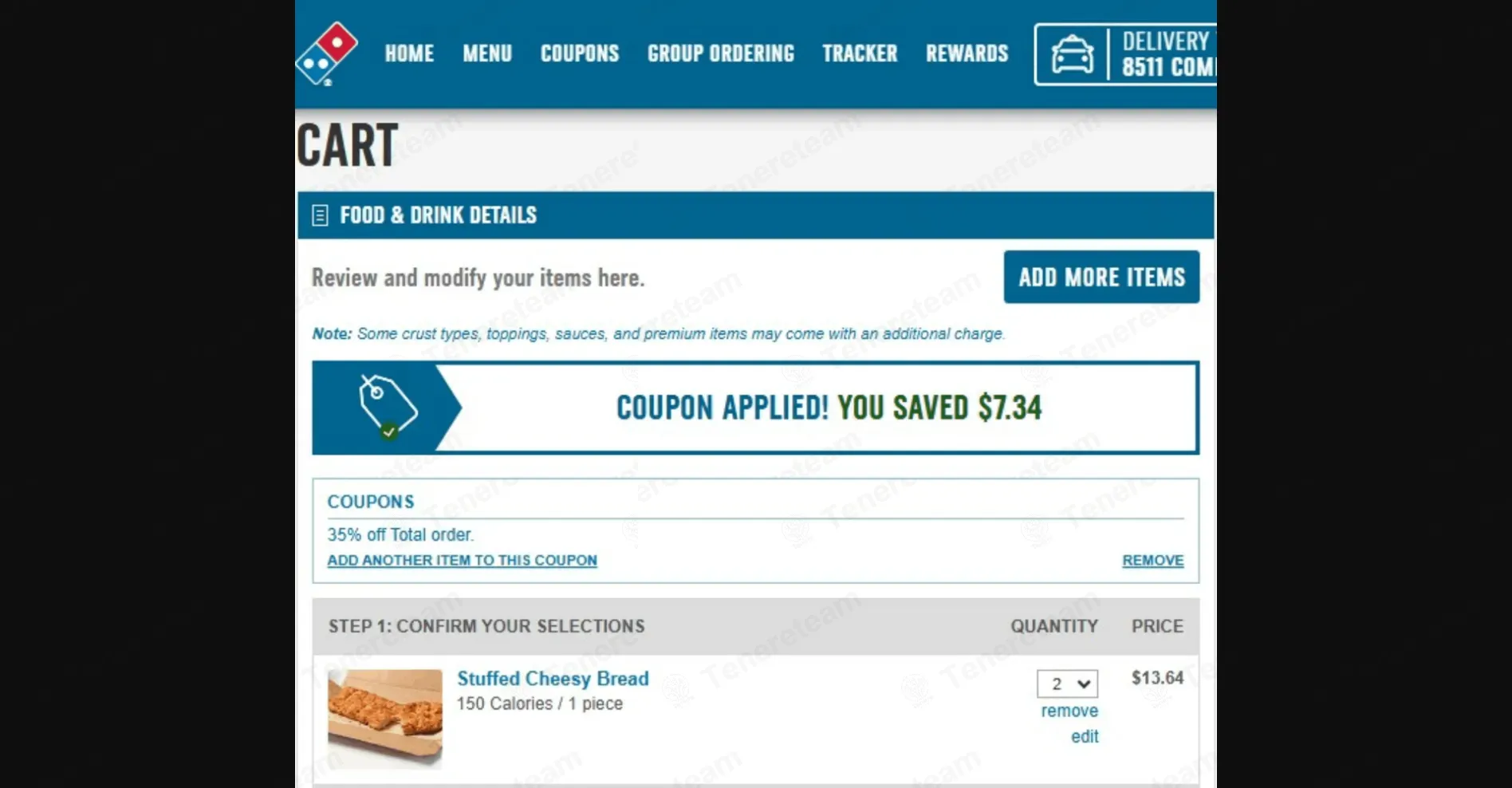 Domino's coupon code: Sale off with 35OFF. Tested and valid as 2 weeks ago.