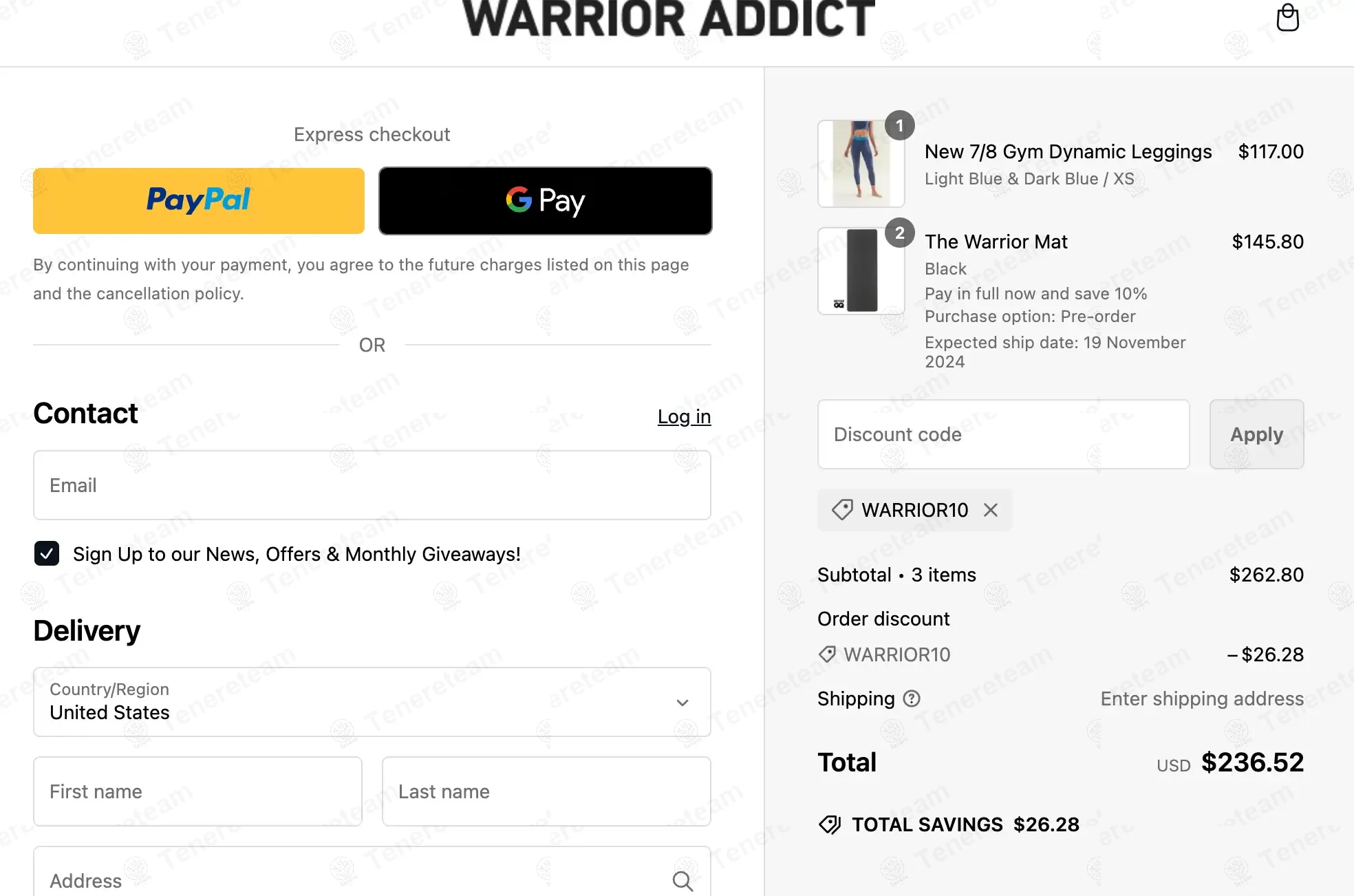 Warrior Addict coupon code: 10% off with WARRIOR10. Tested and valid as 1 year ago.