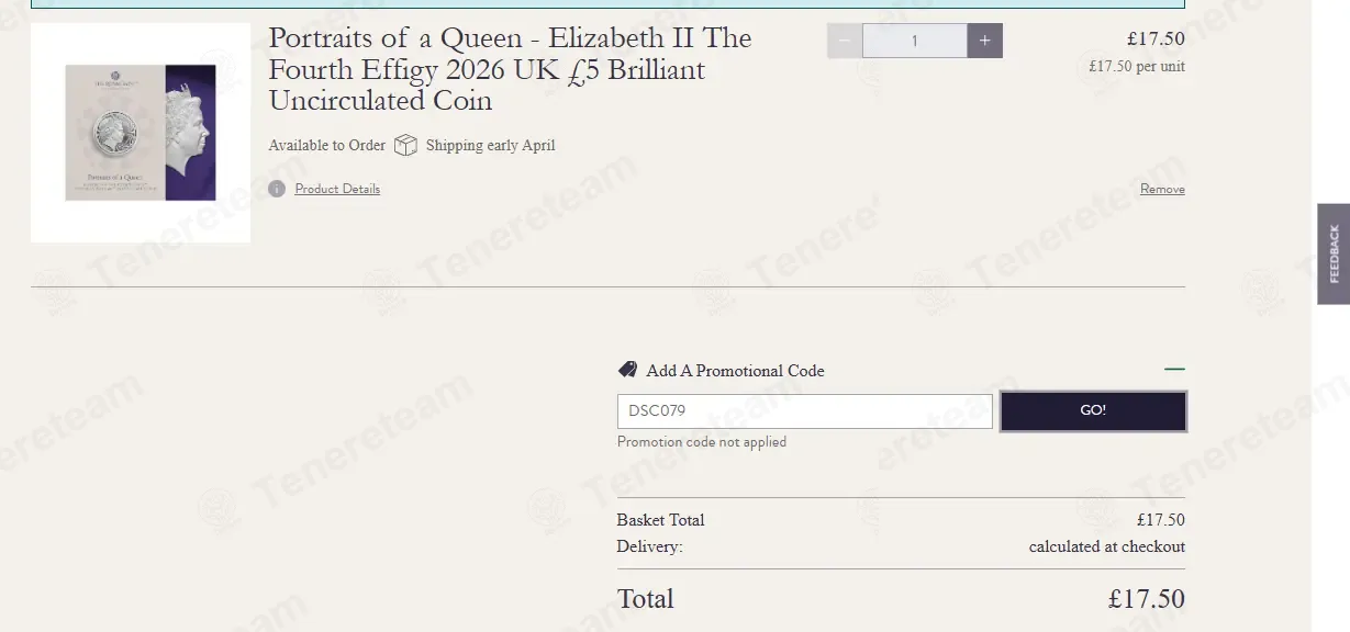 Royal Mint coupon code: £10 off with DSC079. Tested and valid as 2 months ago.