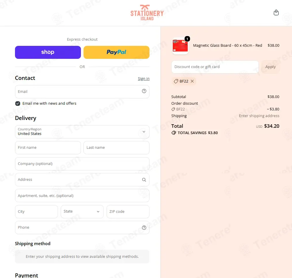 Stationery Island coupon code verified as working at checkout