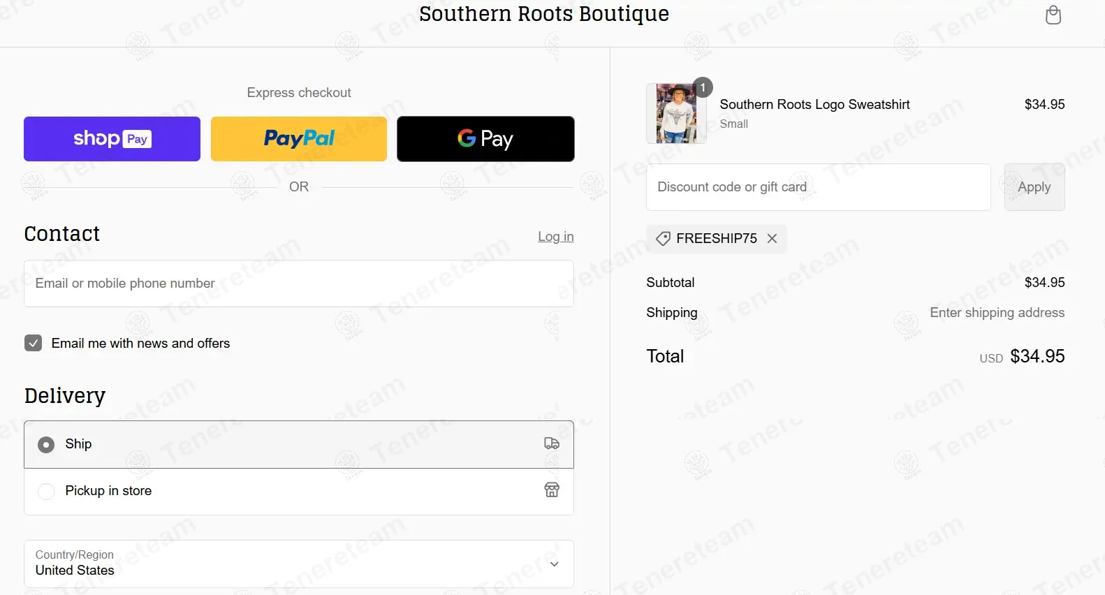 Southern Roots Boutique coupon code: Sale off with FREESHIP75. Tested and valid as 1 year ago.