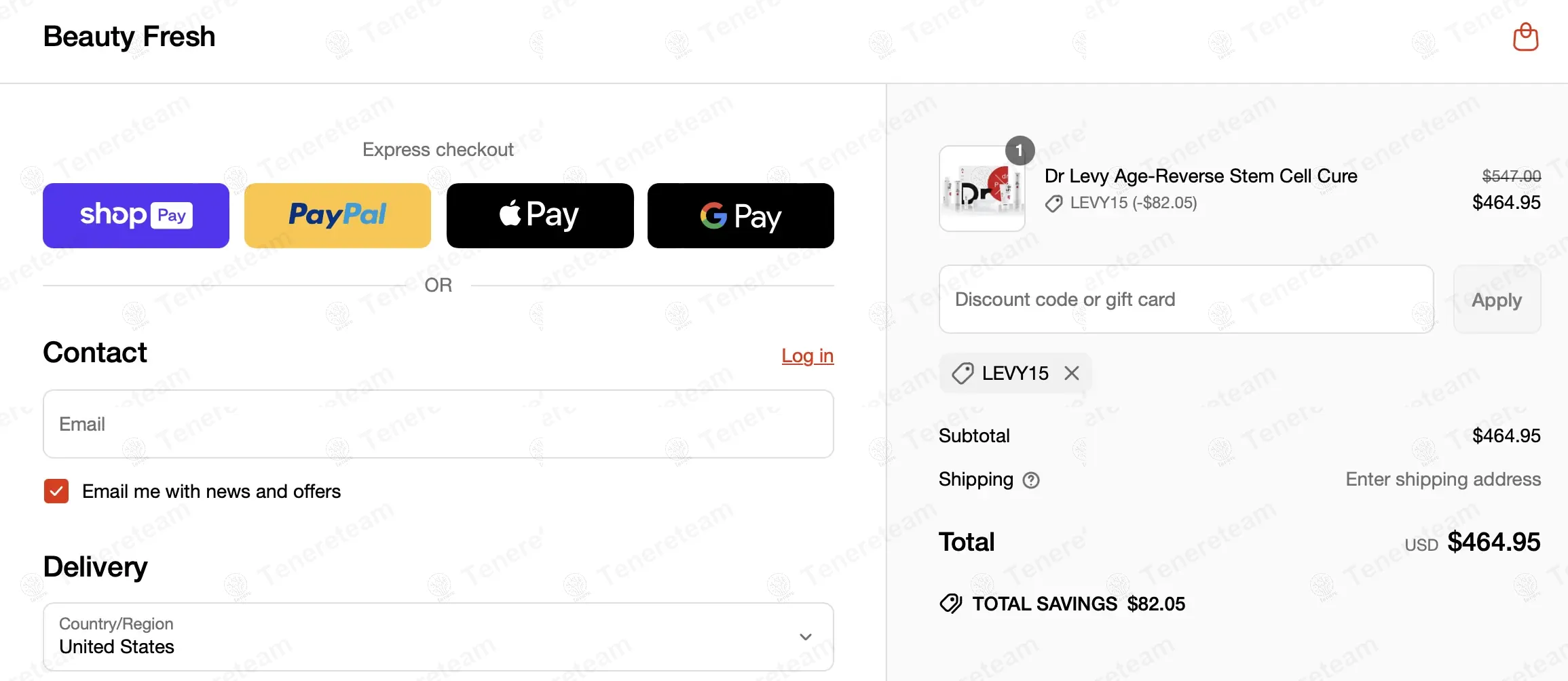 Beauty Fresh coupon code: 15% off with Levy15. Tested and valid as 1 year ago.