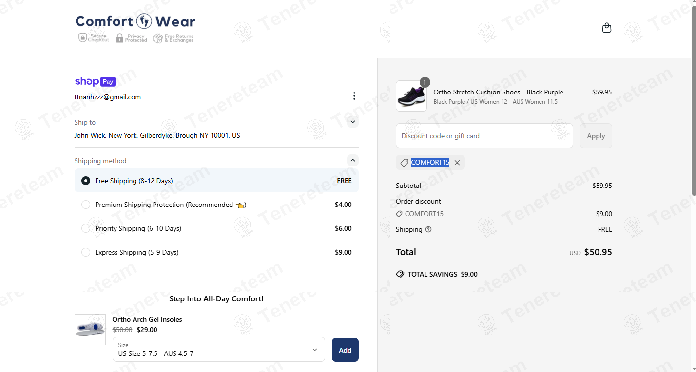 ComfortWear coupon code: 15% off with COMFORT15. Tested and valid as 1 year ago.
