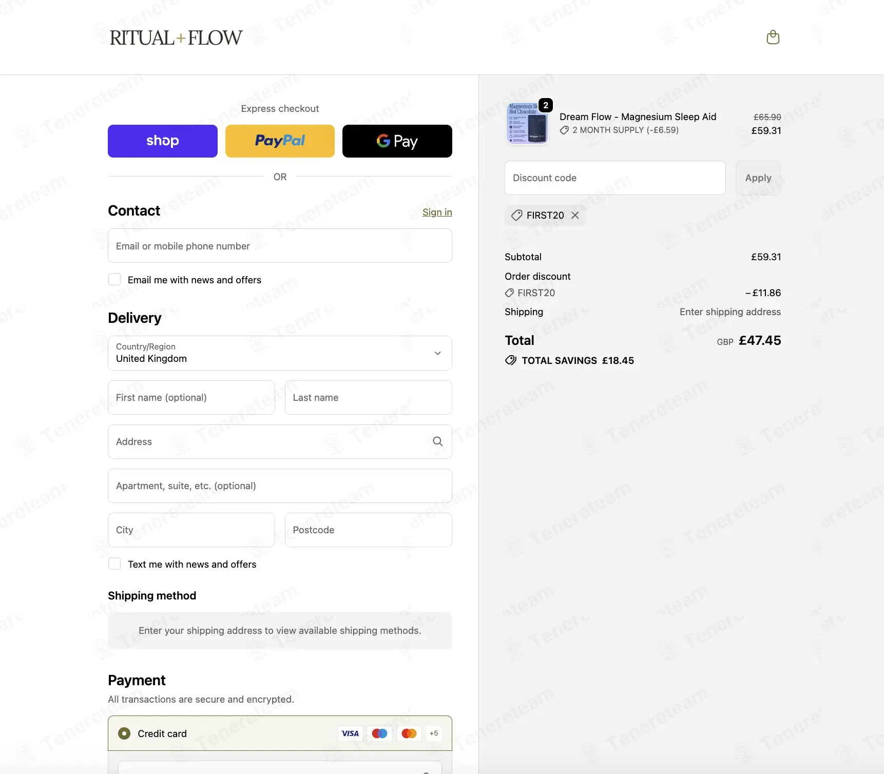 Ritual And Flow coupon code: 20% off with FIRST20. Tested and valid as 1 month ago.