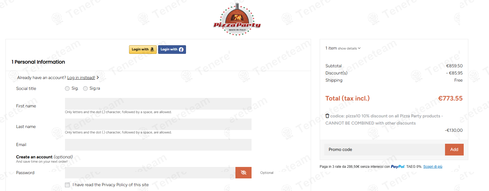 Pizza Party Shop coupon code: 10% off with PIZZA10. Tested and valid as 1 year ago.