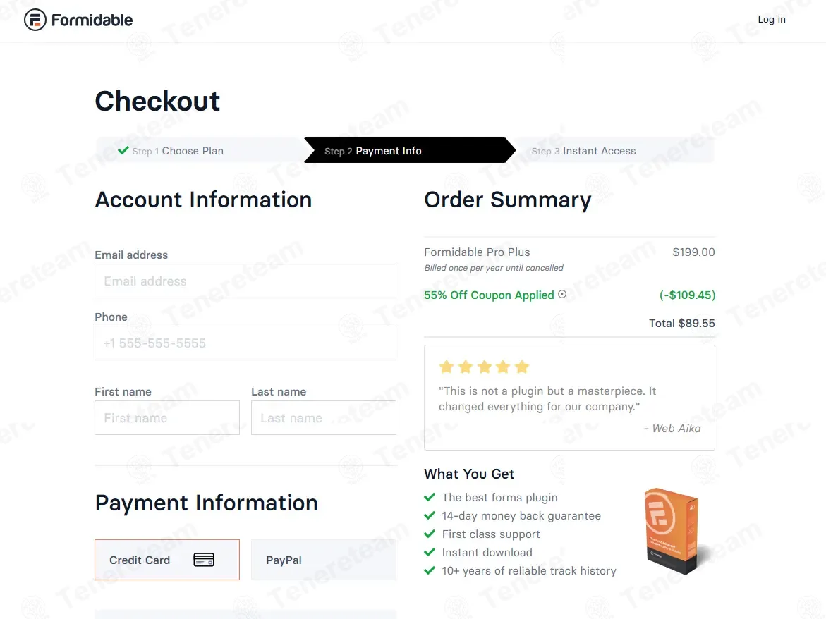 Formidable Forms coupon code: 55% off with CBF7DEF52. Tested and valid as 5 days ago.
