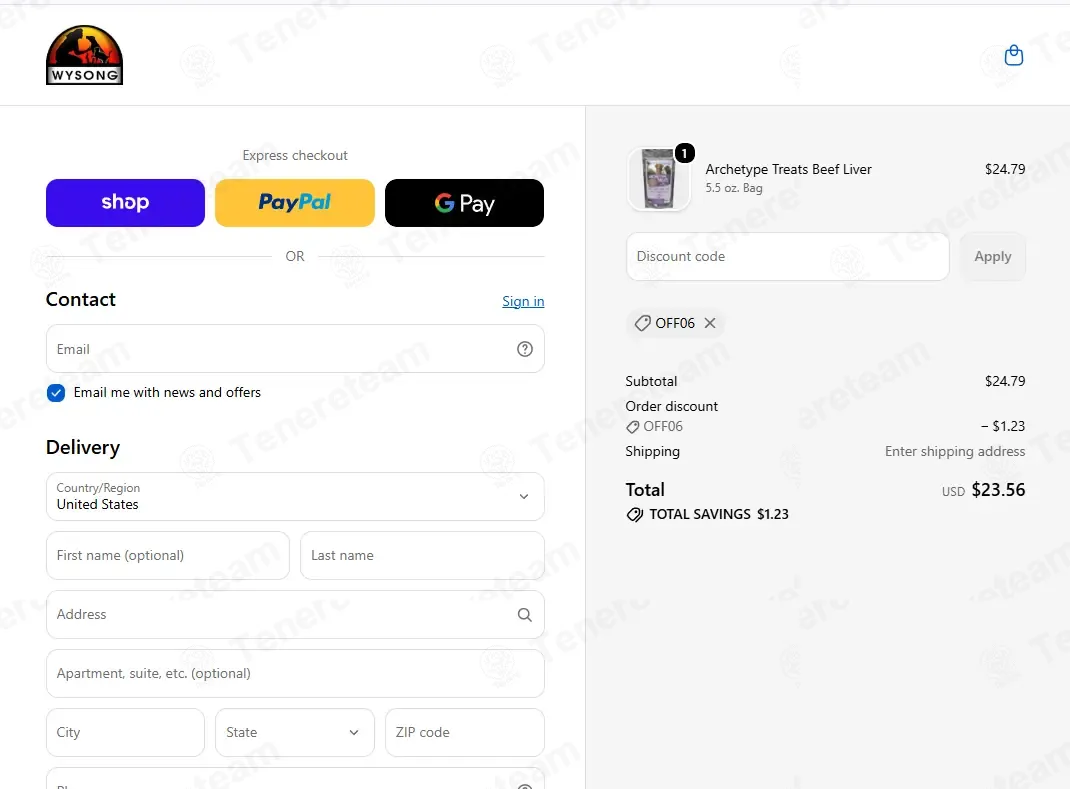 Wysong coupon code: 5% off with OFF06. Tested and valid as 2 days ago.