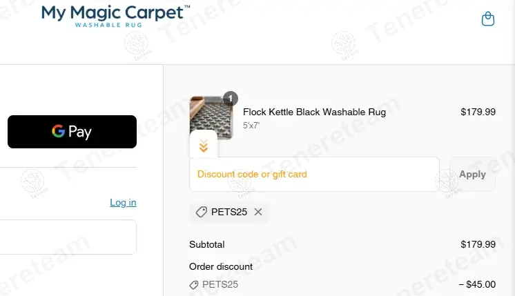 My Magic Carpet coupon code: 25% off with PETS25. Tested and valid as 1 year ago.