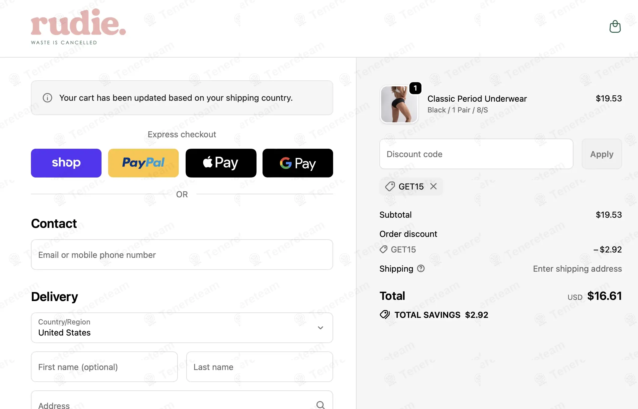 Rudie AU coupon code: 15% off with GET15. Tested and valid as 4 months ago.