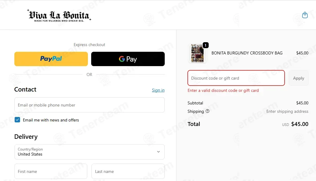 Viva La Bonita coupon code: $10 off with NTHSTL. Tested and valid as 5 months ago.