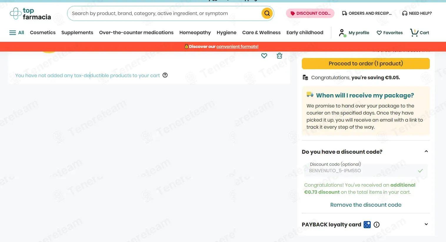 Top Farmacia IT coupon code: 5% off with BENVENUTO_5-IPM5SO. Tested and valid as 3 weeks ago.