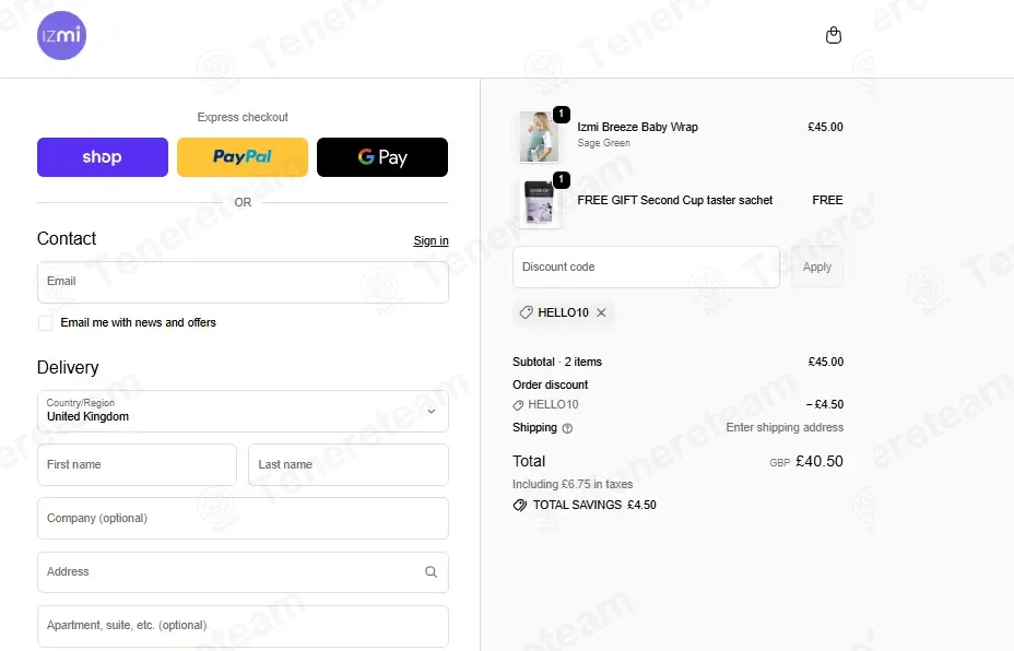 Izmi Baby UK coupon code: 10% off with HELLO10. Tested and valid as 2 weeks ago.