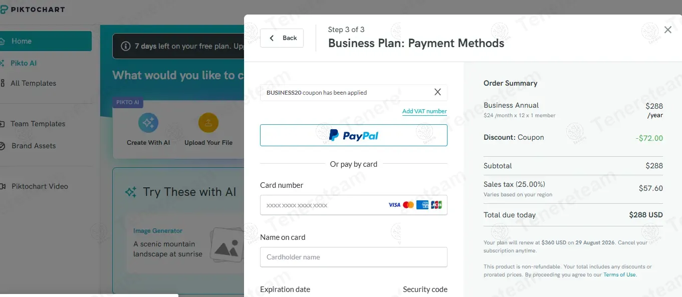 Piktochart coupon code: 20% off with BUSINESS20. Tested and valid as 9 months ago.