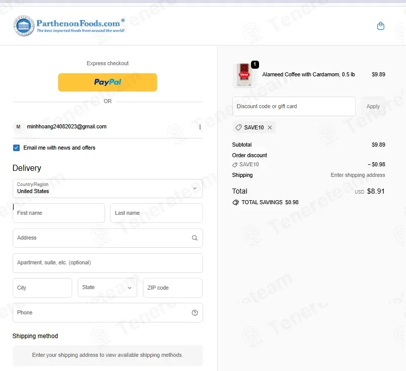 Parthenon Foods coupon code: 10% off with SAVE10. Tested and valid as 3 months ago.