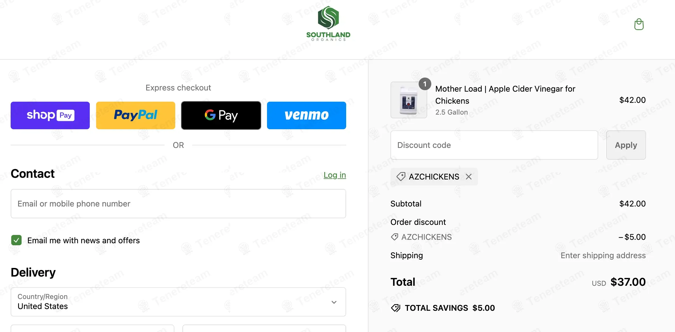Southland Organics coupon code: $5 off with AZCHICKENS. Tested and valid as 1 year ago.