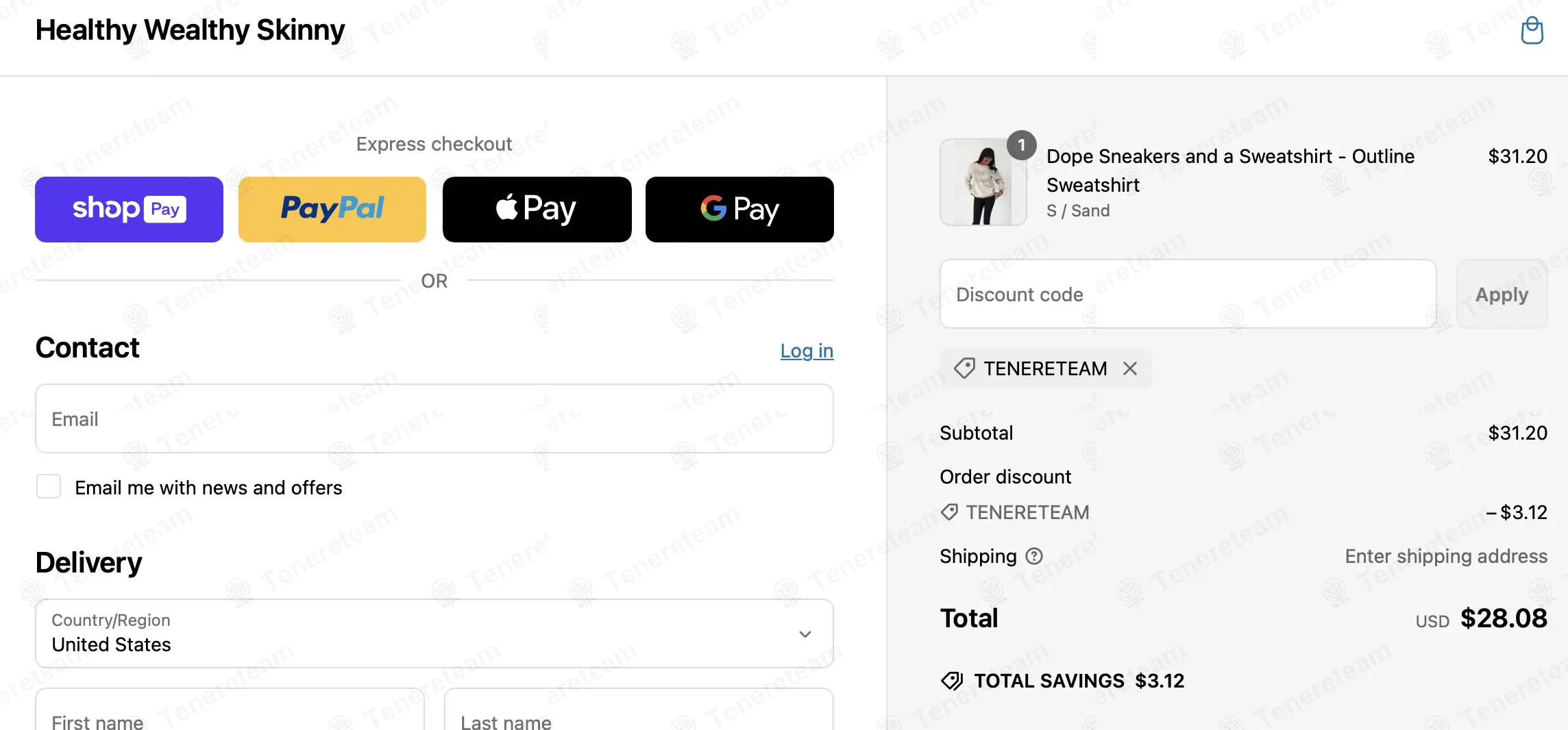 Healthy Wealthy Skinny coupon code: 10% off with TENERETEAM. Tested and valid as 1 year ago.