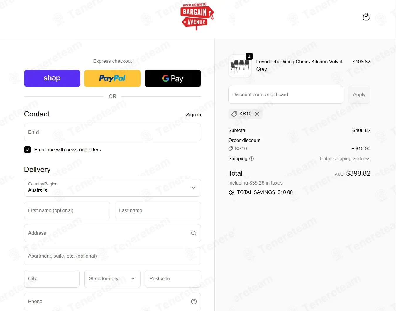 Bargain Avenue coupon code: $10 off with KS10. Tested and valid as 1 week ago.