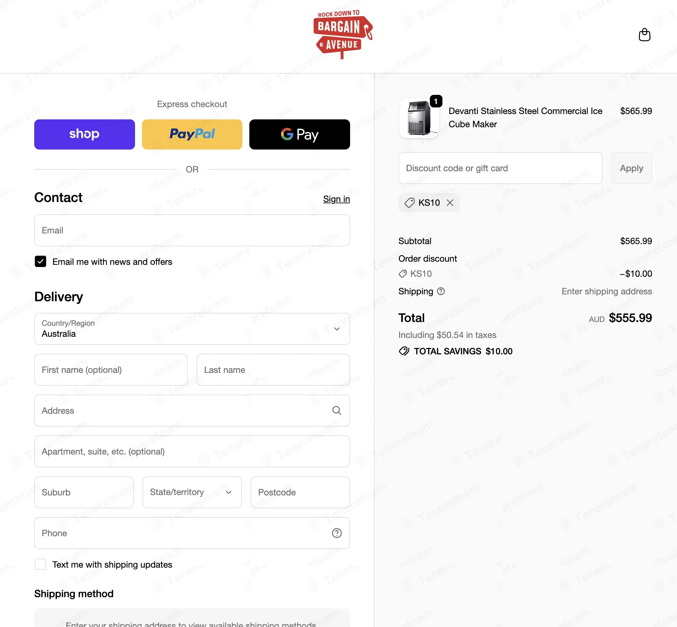 Bargain Avenue coupon code: $10 off with KS10. Tested and valid as 1 week ago.