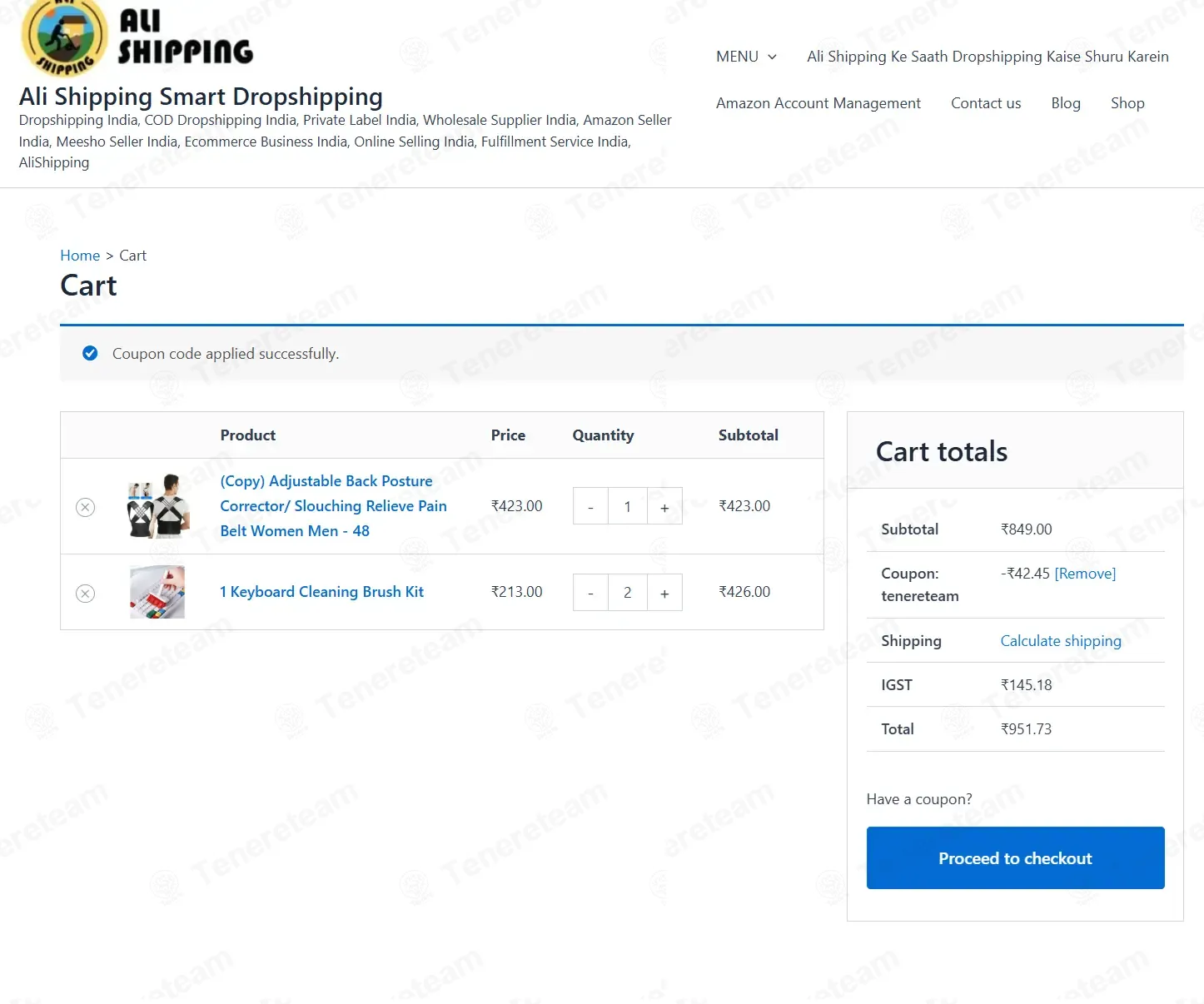 Shipping India coupon code: 5% off with tenereteam. Tested and valid as 1 week ago.