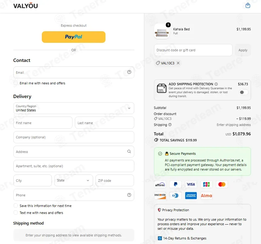 Valyou Furniture coupon code: 10% off with VAL10C3. Tested and valid as 2 weeks ago.