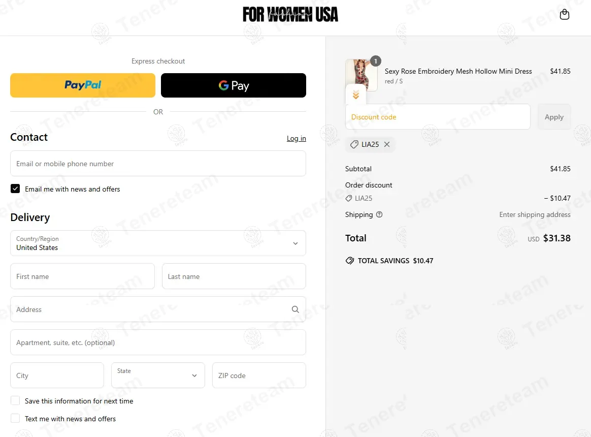 For Women USA coupon code: 25% off with LIA25. Tested and valid as 1 year ago.
