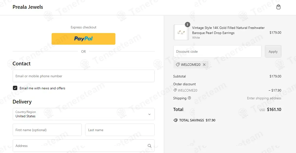 Preala Jewels coupon code: 10% off with WELCOME20. Tested and valid as 1 year ago.