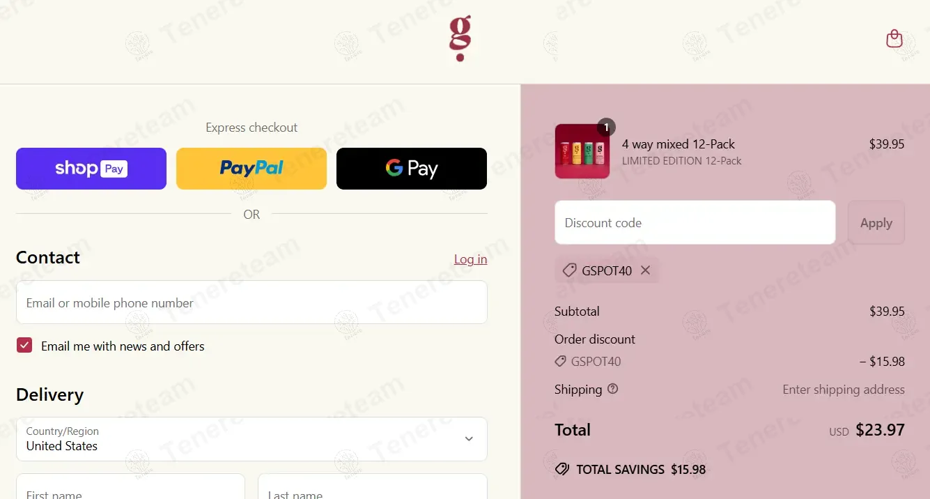 Thisisgspot coupon code: 40% off with GSPOT40. Tested and valid as 1 year ago.