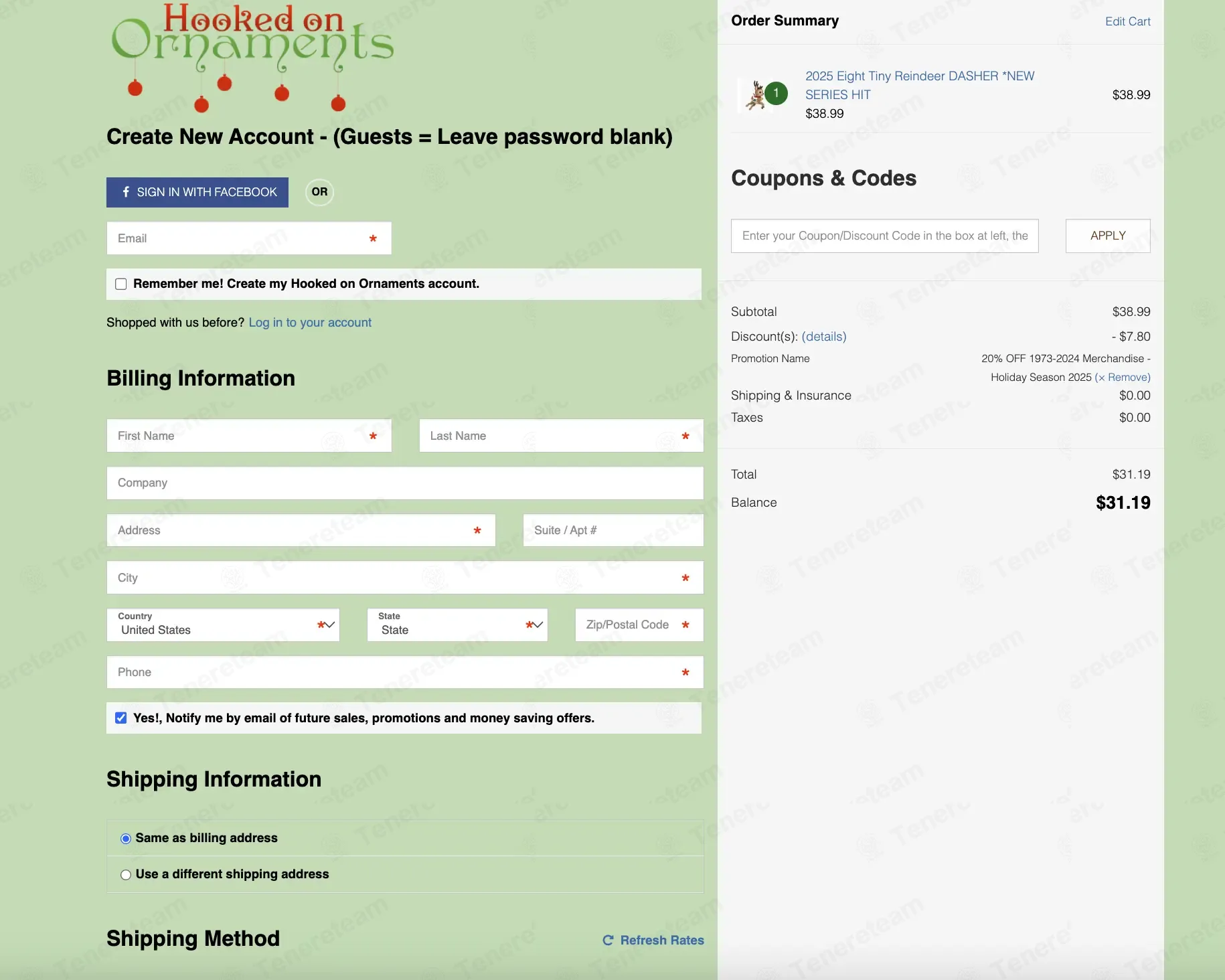 Hooked On Ornaments coupon code: 20% off with CMS20. Tested and valid as 8 months ago.