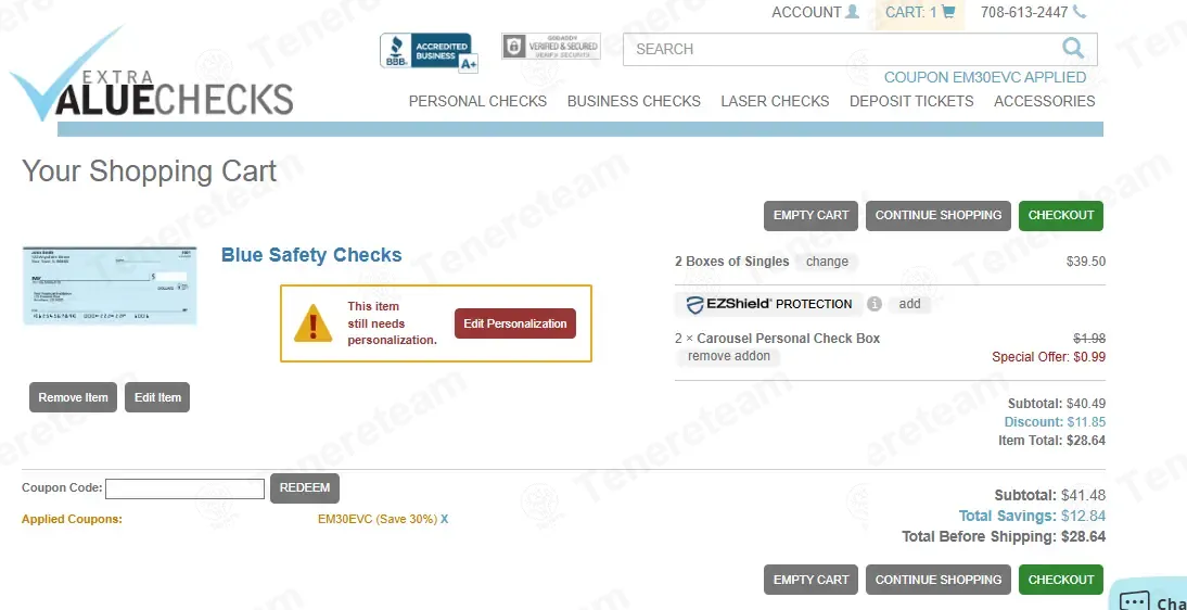 Extra Value Checks apply coupon code