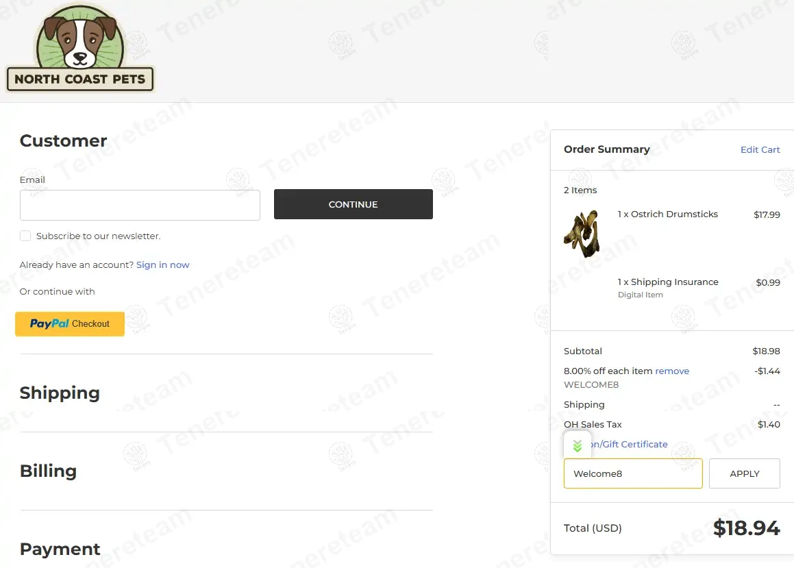 North Coast Pets coupon code: 8% off with Welcome8. Tested and valid as 3 weeks ago.