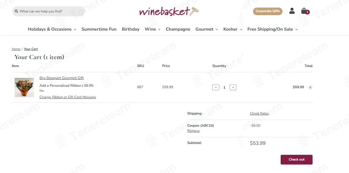 Winebasket.com coupon code: 10% off with ABC10. Tested and valid as 1 month ago.