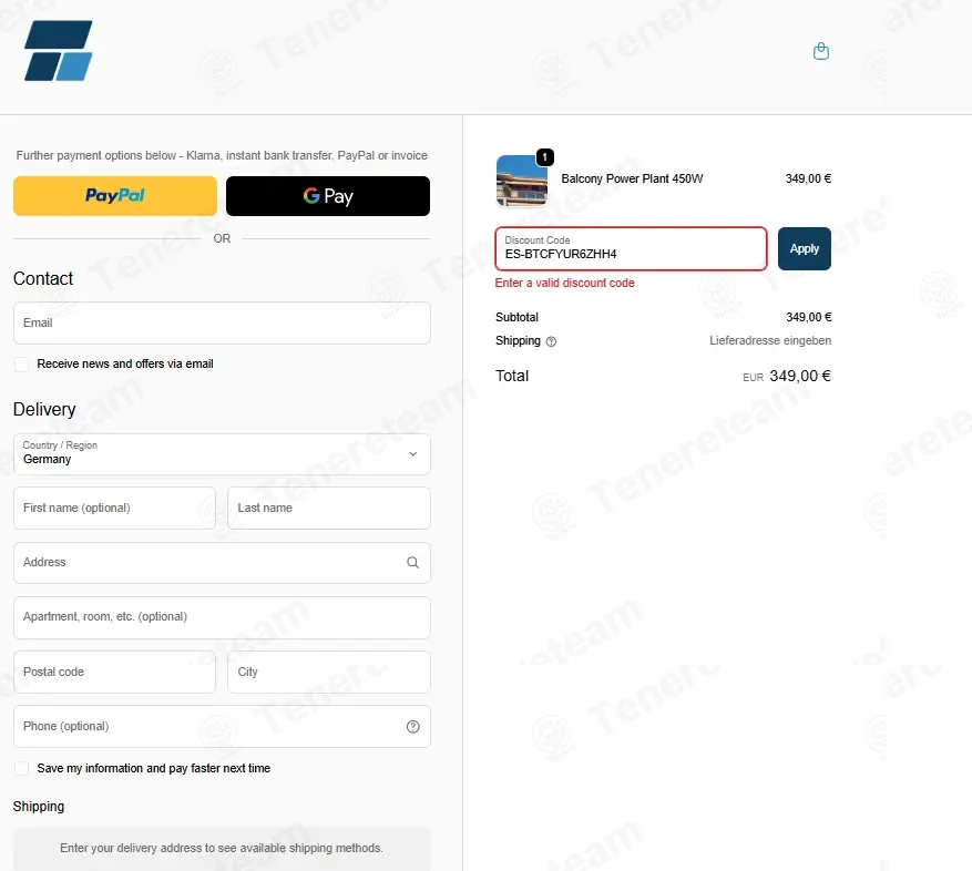 BalkonSolar Deutschland coupon code: 5% off with ES-BTCFYUR6ZHH4. Tested and valid as 5 months ago.