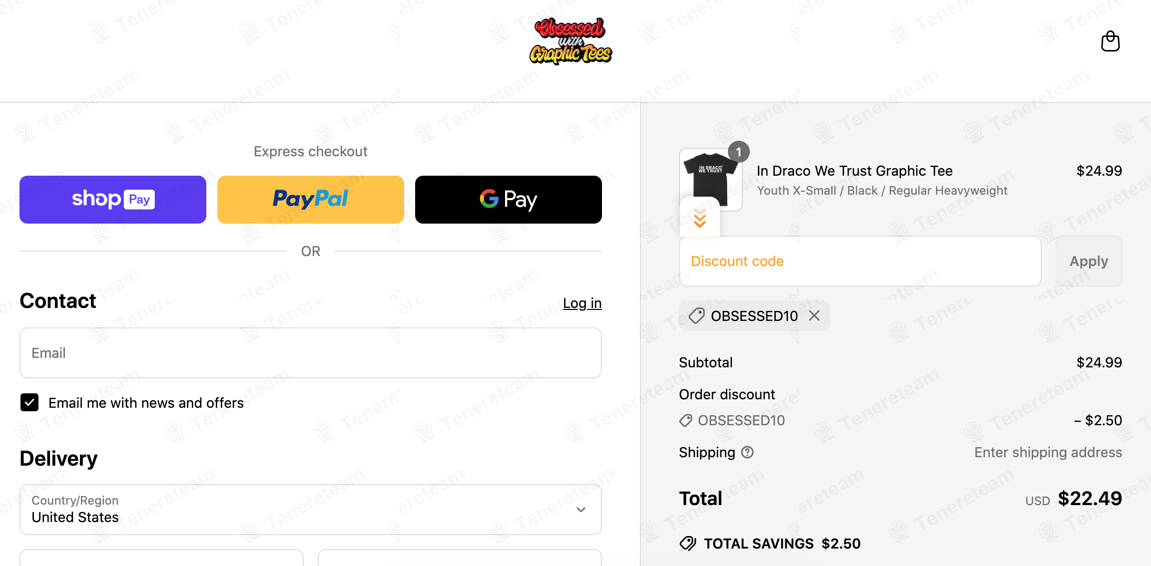 Obsessed With Graphic Tees coupon code: 10% off with OBSESSED10. Tested and valid as 11 months ago.