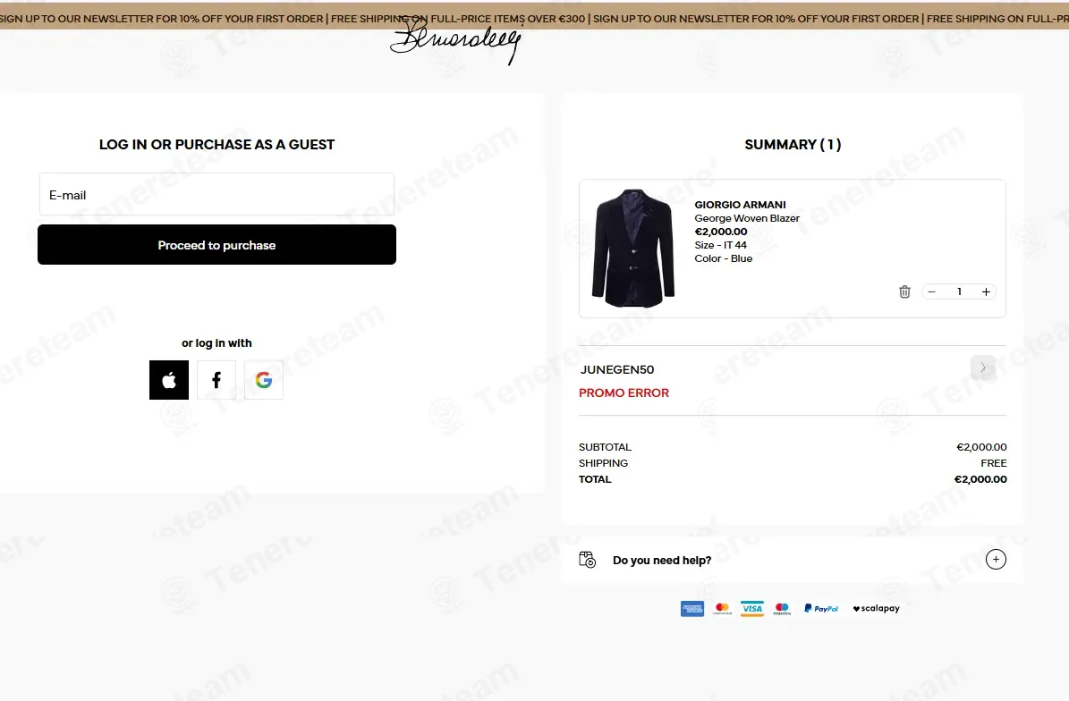 Bernardelli Stores coupon code: 50% off with JUNEGEN50. Tested and valid as 1 month ago.