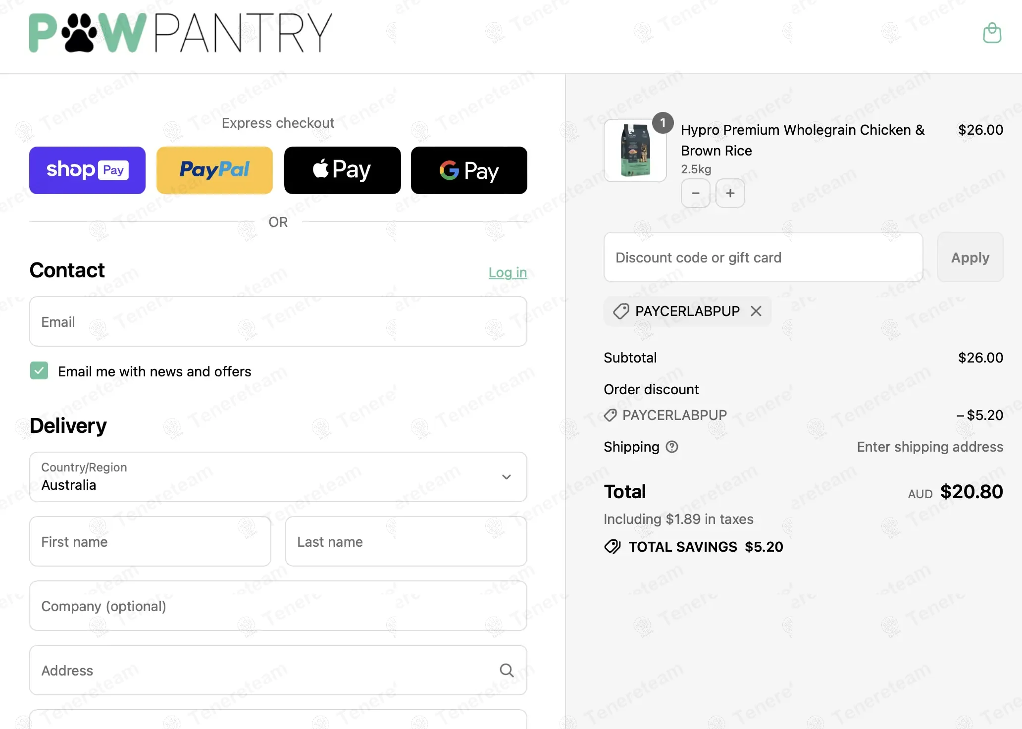 Paw Pantry coupon code: 20% off with PAYCERLABPUP. Tested and valid as 8 months ago.