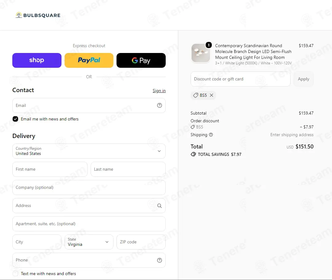 Bulbsquare coupon code: 5% off with BS5. Tested and valid as 1 month ago.