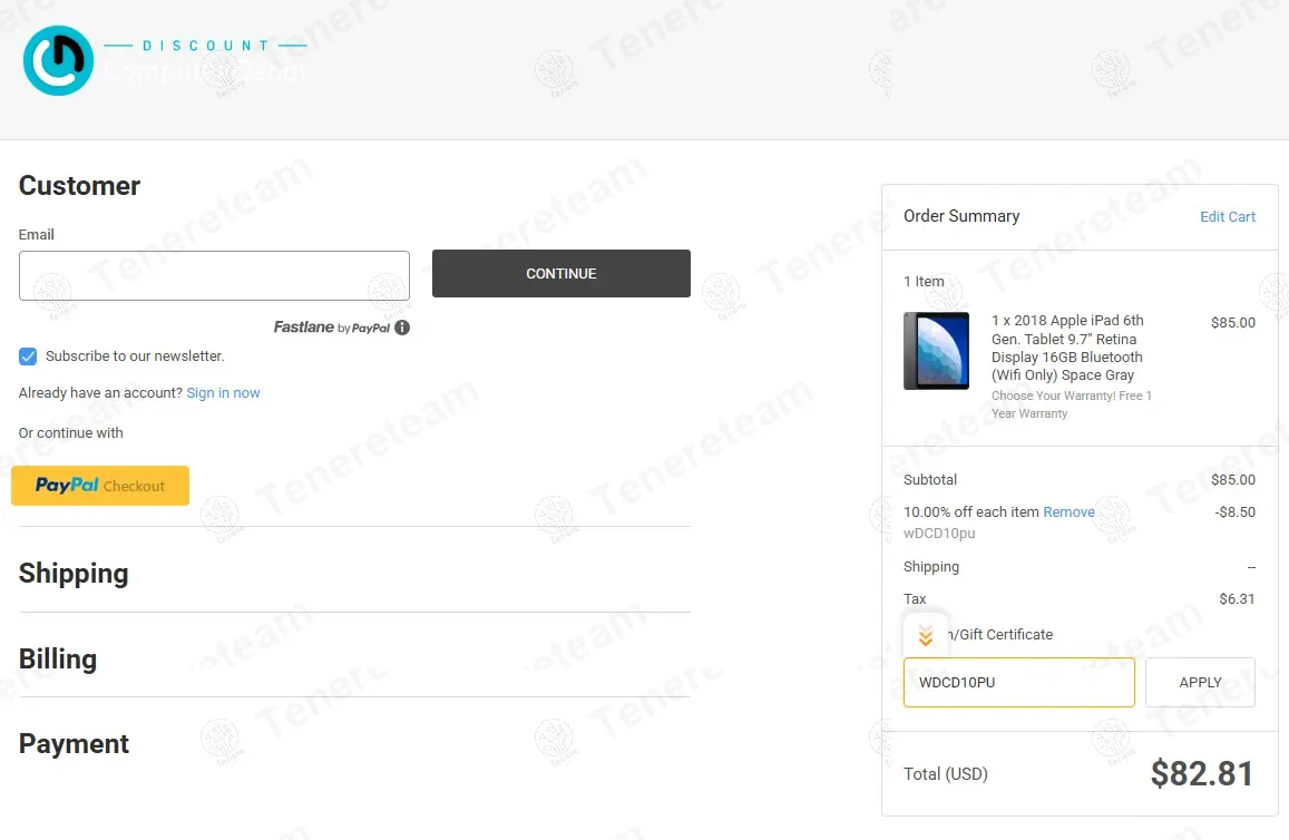Discount Computer Depot coupon code: 10% off with WDCD10PU. Tested and valid as 1 year ago.
