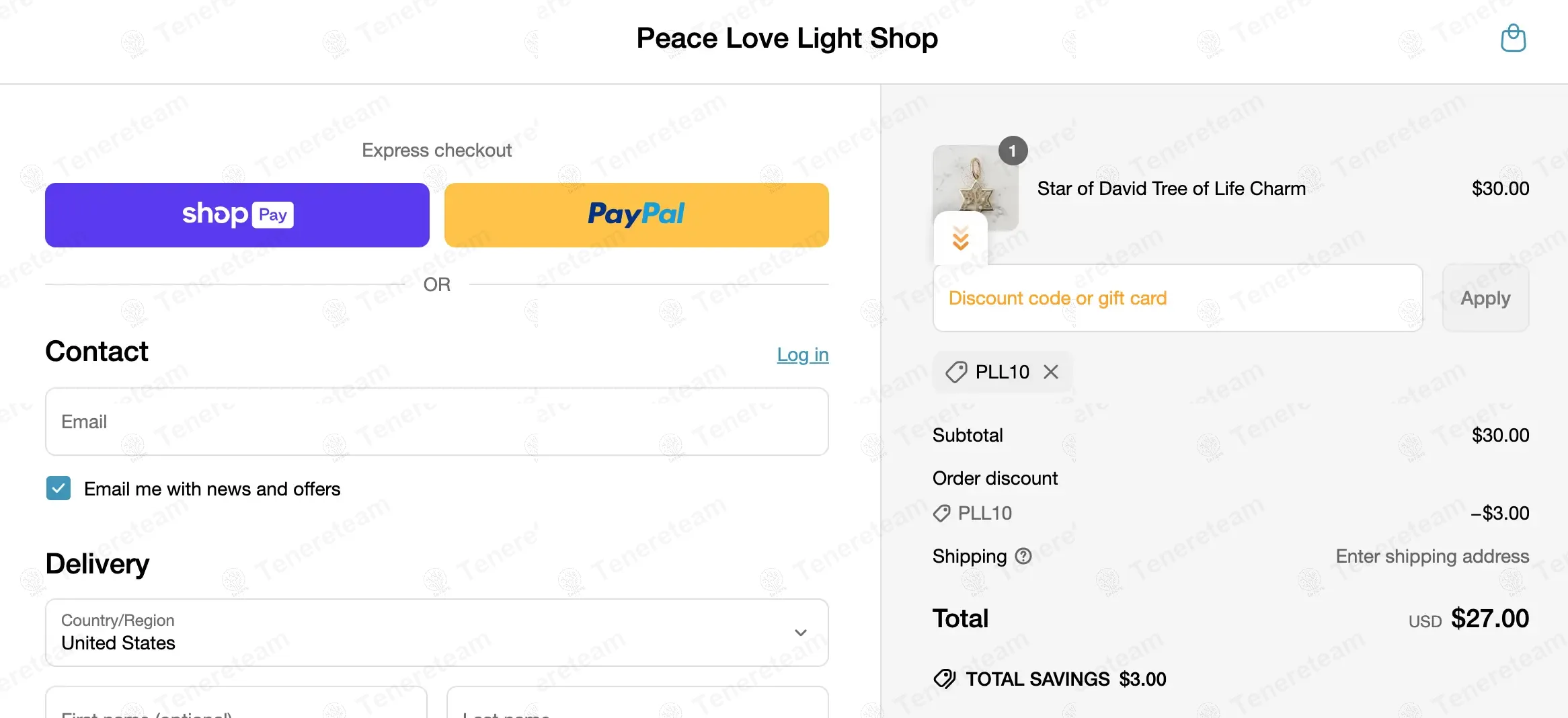Peace Love Light Shop coupon code: 10% off with PLL10. Tested and valid as 1 year ago.