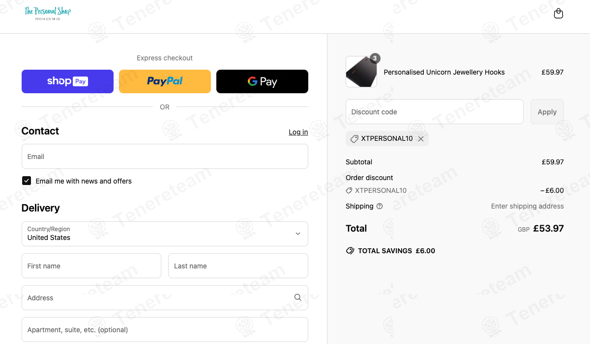 The Personal Shop coupon code: 10% off with XTPERSONAL10. Tested and valid as 1 year ago.