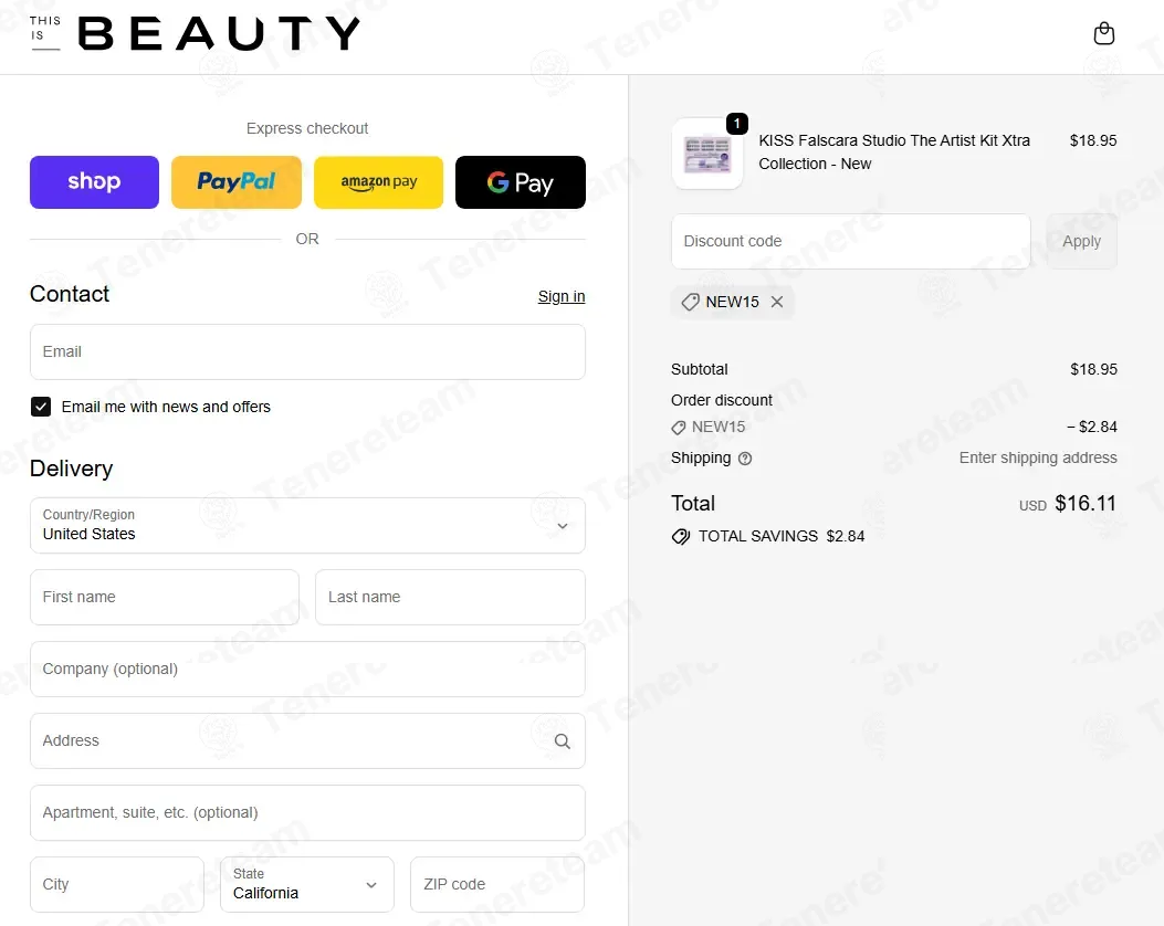 This is Beauty coupon code: 15% off with NEW15. Tested and valid as 1 month ago.