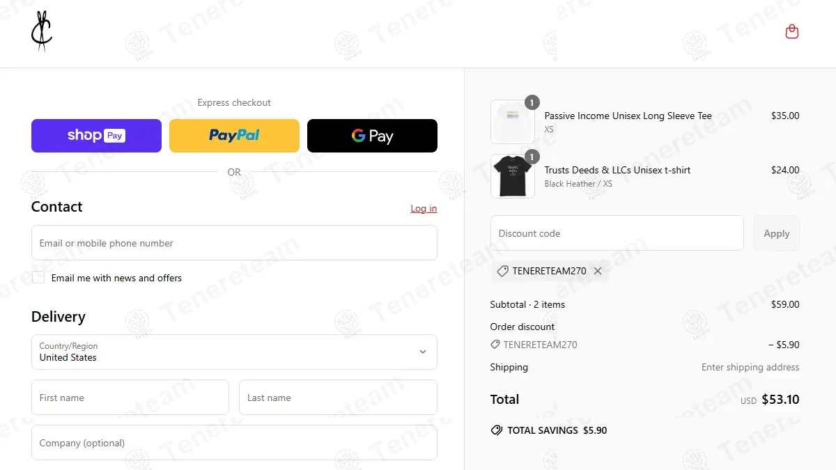 ShopCarpe coupon code: 10% off with TENERETEAM270. Tested and valid as 1 year ago.