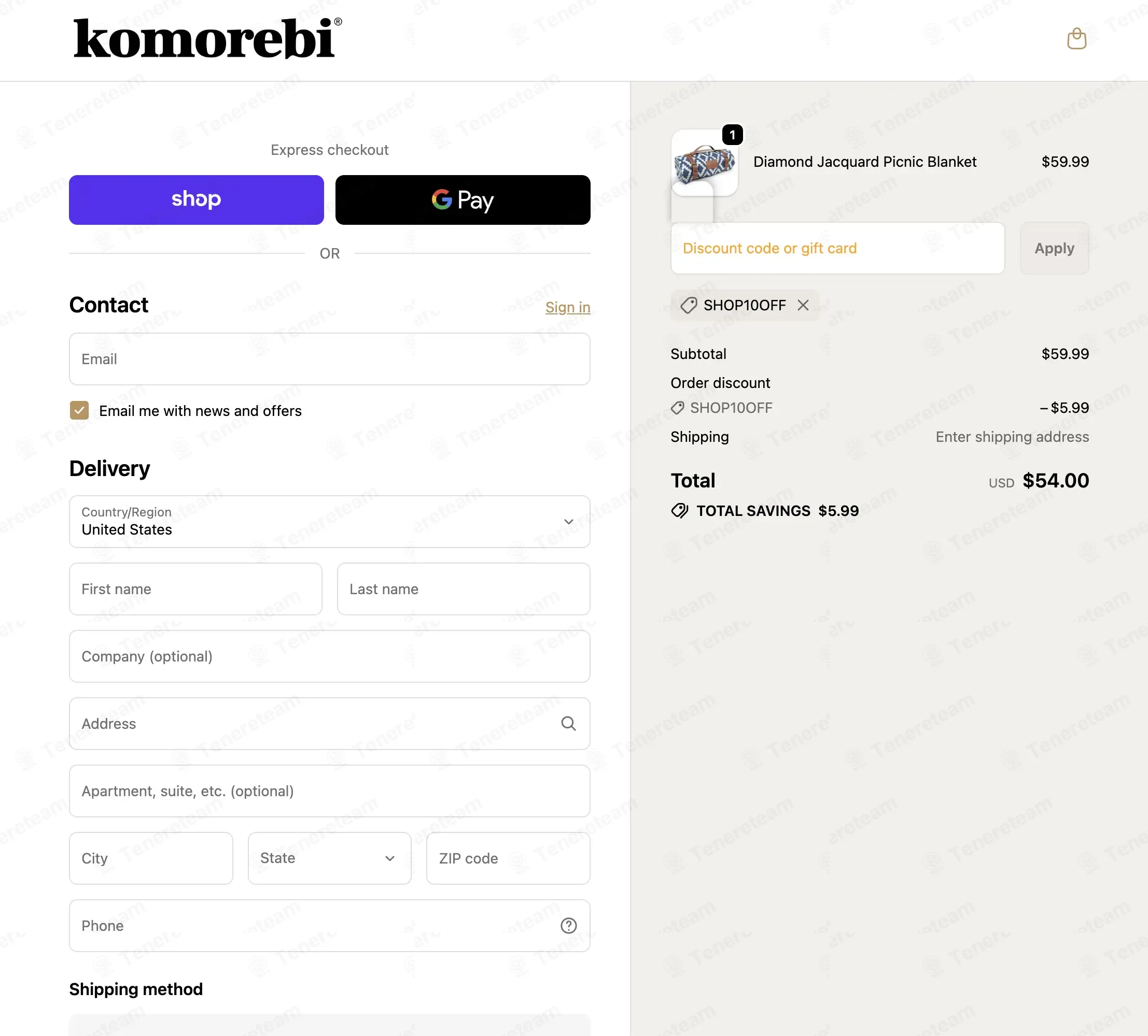 The Komorebi Collection coupon code: 10% off with SHOP10OFF. Tested and valid as 4 months ago.