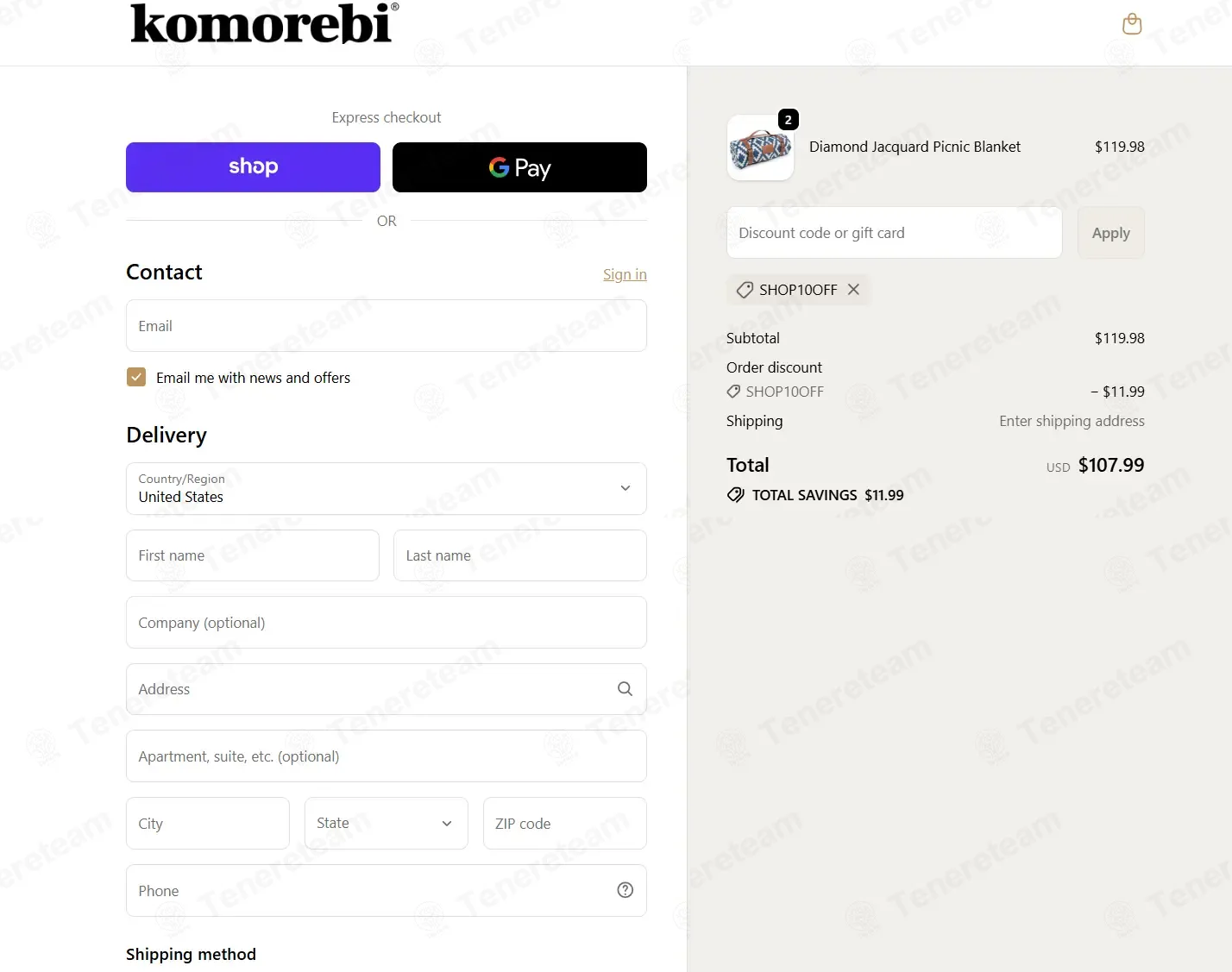 The Komorebi Collection coupon code: 10% off with SHOP10OFF. Tested and valid as 4 months ago.