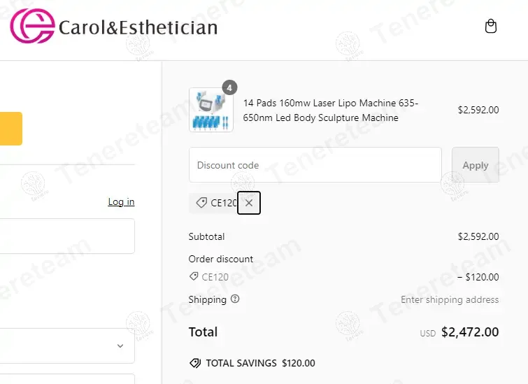 Carol Esthetician coupon code verified as working at checkout