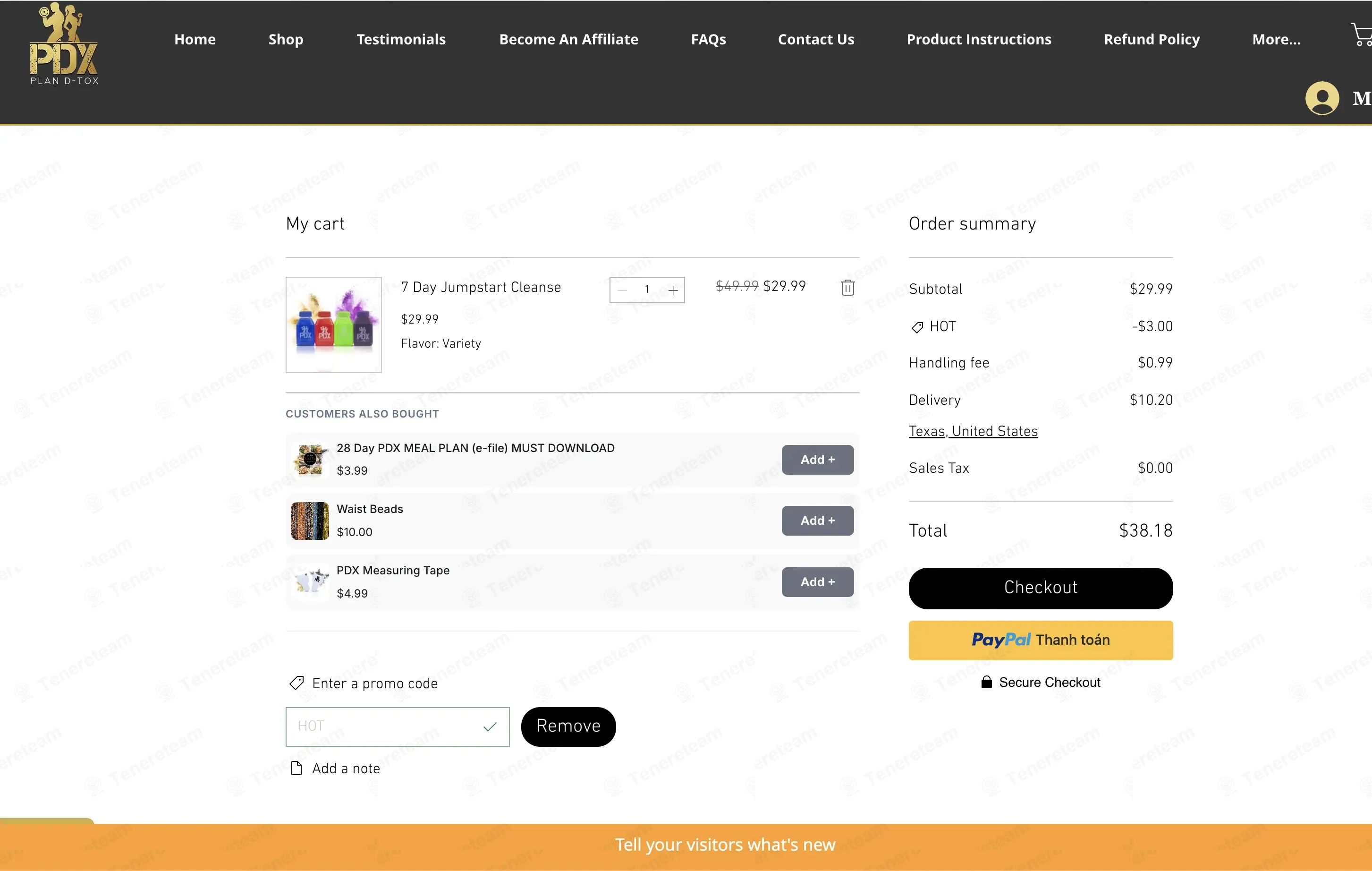 Plan D Tox coupon code: 10% off with HOT. Tested and valid as 1 month ago.