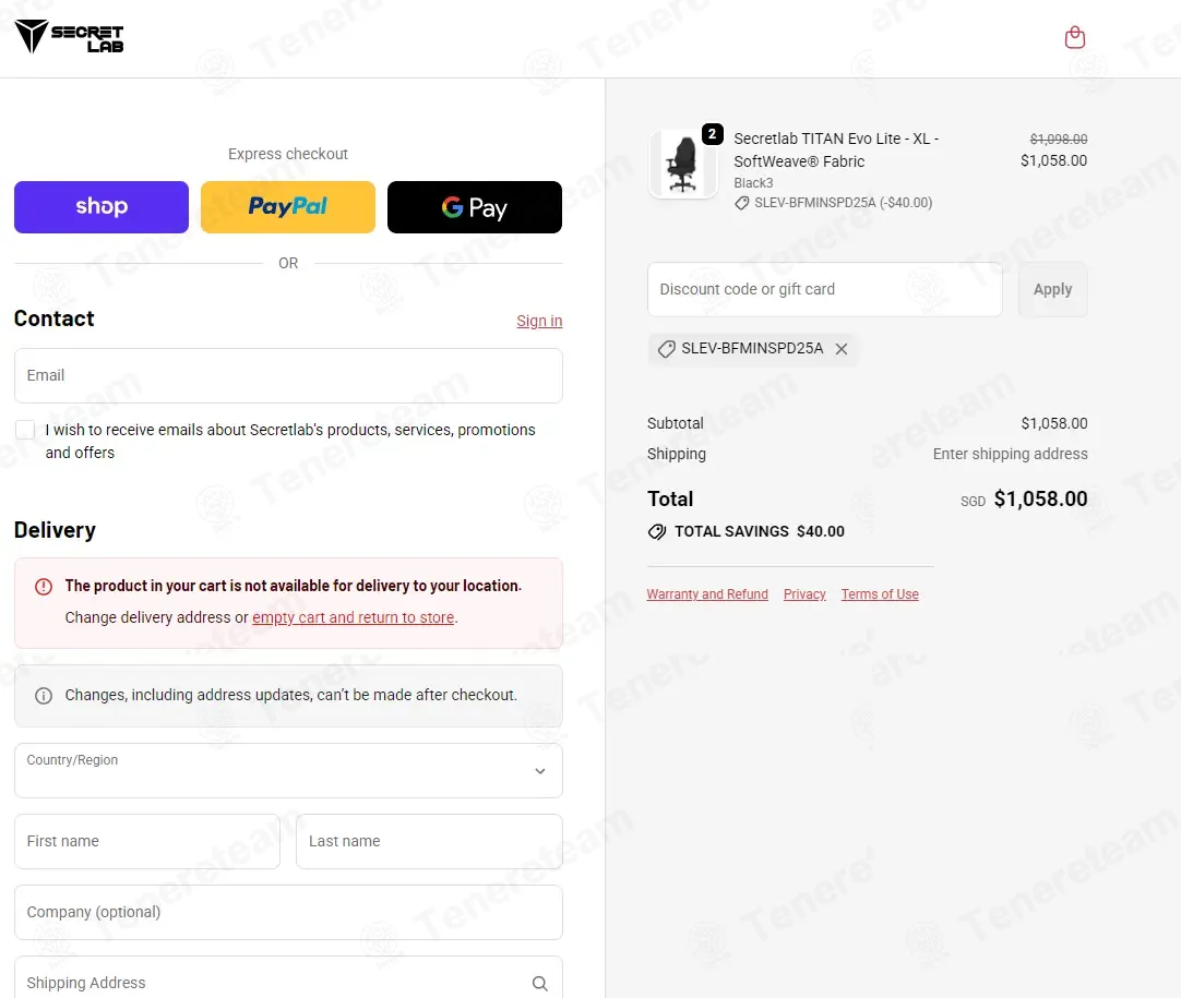 Secretlab Australia coupon code: 4% off with SLEV-BFMINSPD25A. Tested and valid as 7 months ago.