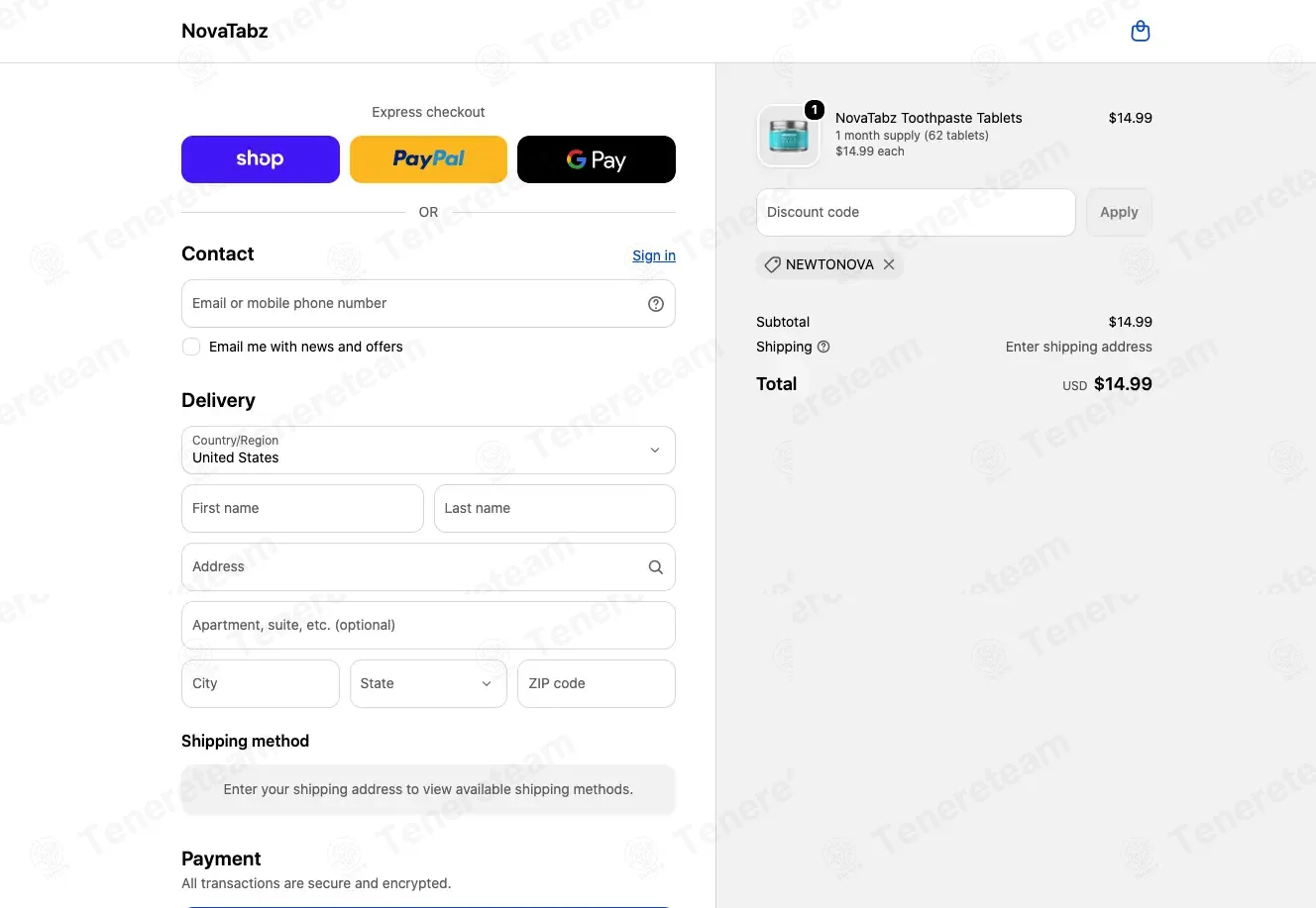 Nova Tabz apply coupon code